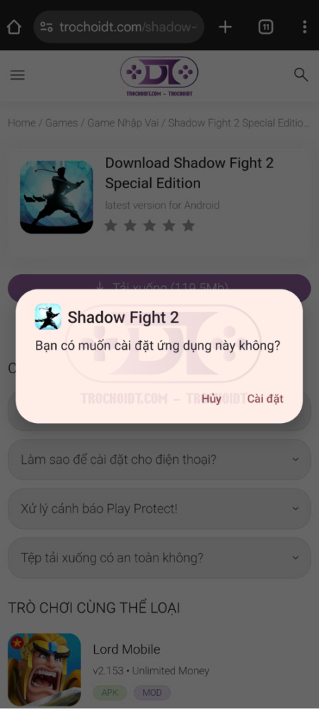 Hướng dẫn cài game shadow fight 2 special edition mod apk