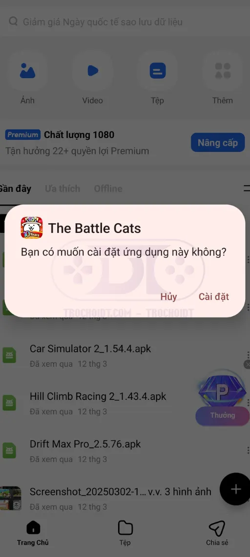 Hướng dẫn cài đặt game the battle cats mod apk