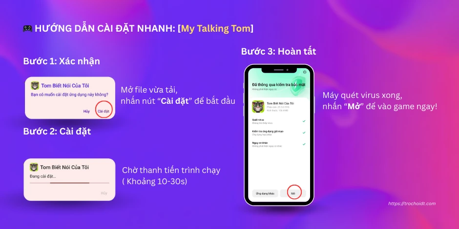 Hướng dẫn cài đặt nhanh game My Talking Tom MOD