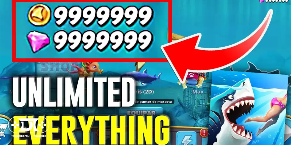 Cách nhận được 9999 viên ngọc trong Hungry Shark Evolution
