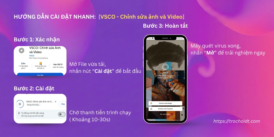 Hướng dẫn tải xuống và cài đặt ứng dụng VSCO APK
